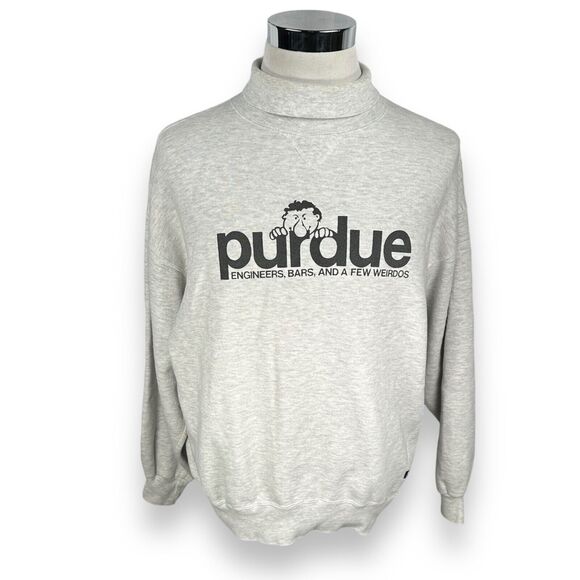 Vintage Russell Purdue Sweatshirt Men’s XL Gray Engineers Weirdos Bars USA Rare - Picture 1 of 9